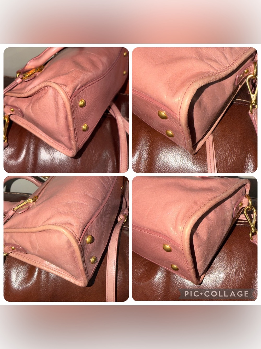‼️Authentic Miu Miu Pink Vitello Leather Satchel Handbag Crossbody Bag - Picture 13 of 15